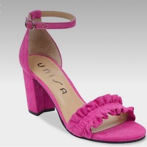 Pink open toes heels